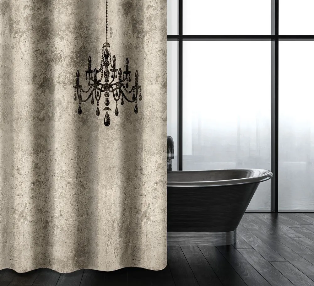 Κουρτίνα Μπάνιου Abstract Des 116 Natural με Κρίκους 