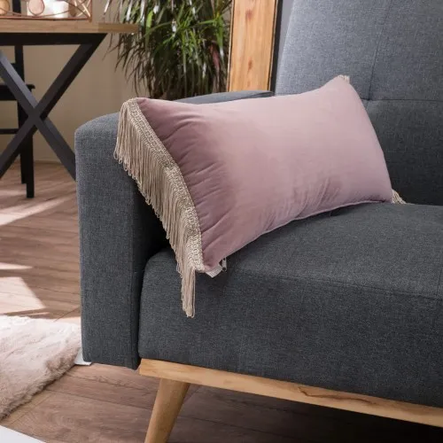 Μαξιλαροθήκη Velvet 12 Με Κρόσι (30x60cm) - 30x60cm με γέμιση