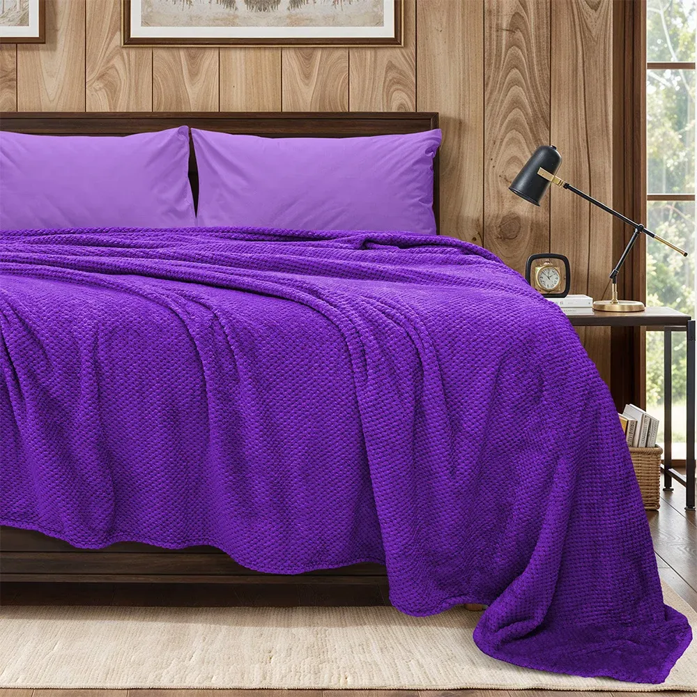 LINO Κουβέρτα Υπέρδιπλη (220x240) Fleece Napnest Μωβ