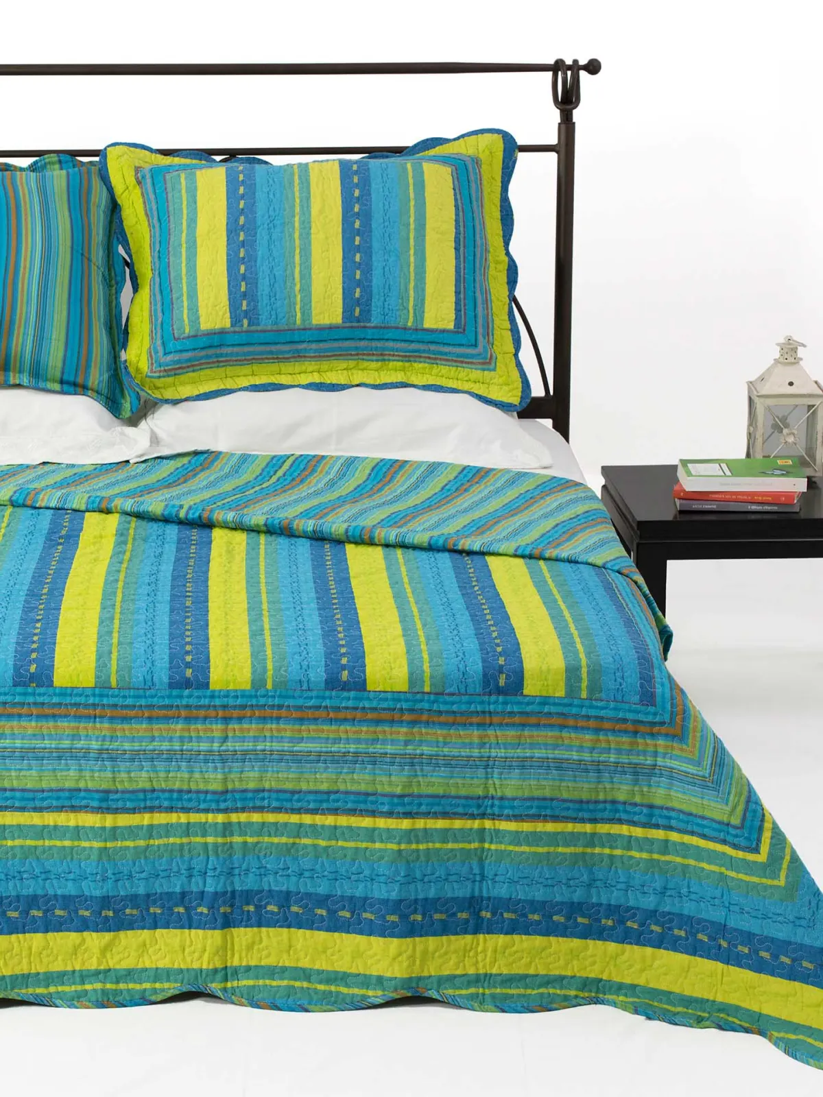 ΚΟΥΒΕΡΛΙ  σετ (220cm x 240cm + 2 x 50cm x 70cm) 8013 μπλέ