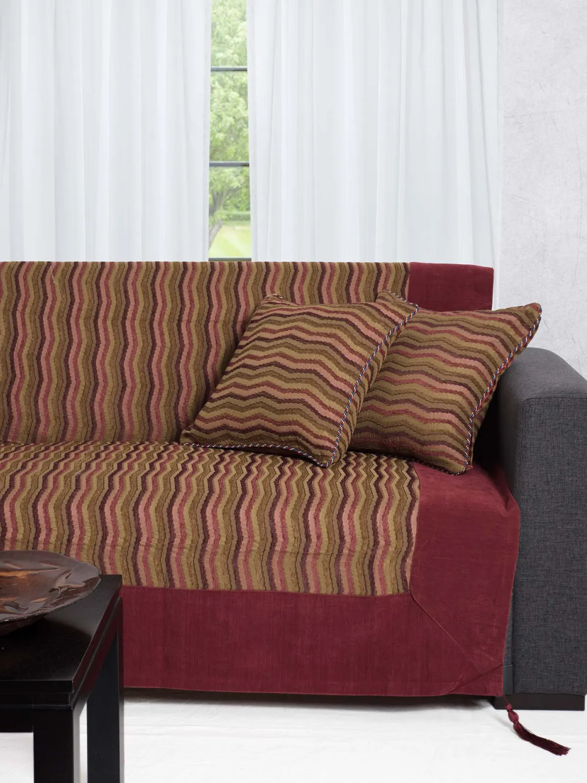 ΡΙΧΤΑΡΙΑ 602 κύμα (180cm x 180cm / 180cm x 250cm / 180cm x 300cm) μπορντώ