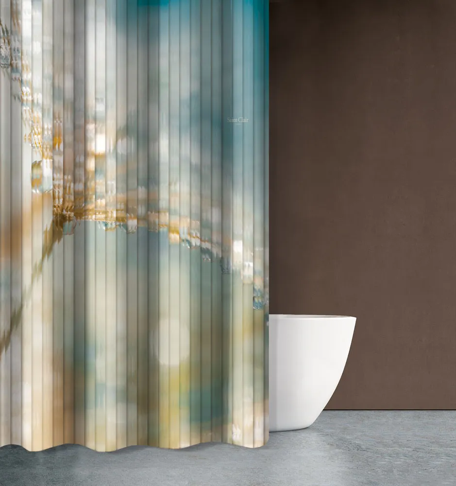 Κουρτίνα Μπάνιου Seawater Des 609 με Κρίκους 