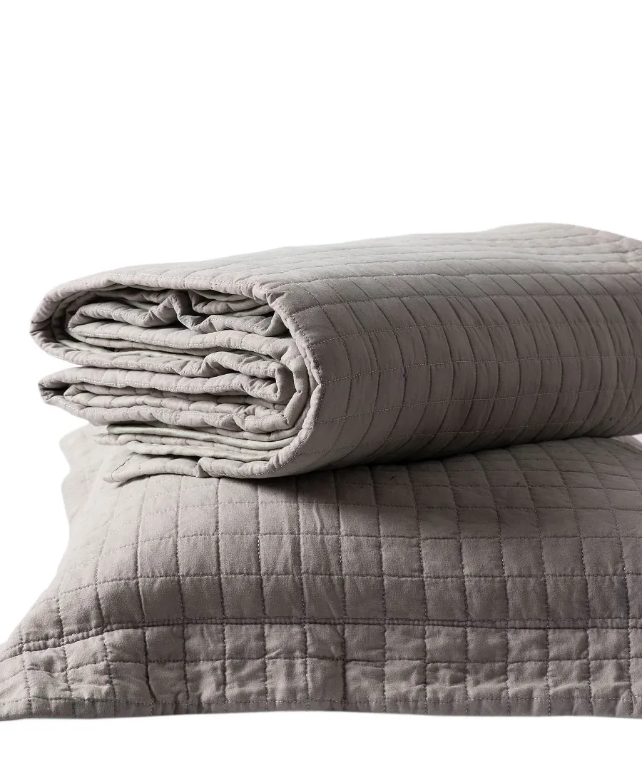 ΚΟΥΒΕΡΛΙ σετ (220cm x 240cm + 2 x 50cm x 70cm) STONEWASHED COFFEE