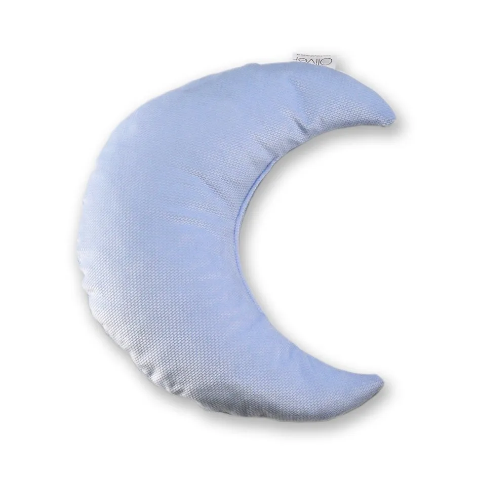 Oliver Baby Μαξιλάρι Διακοσμητικό Μισοφέγγαρο Βελουτέ Σιέλ 30χ26