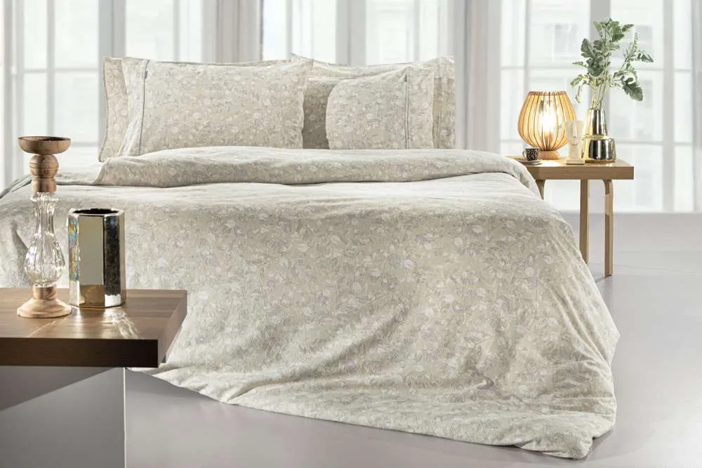 Σετ 3τμχ Παπλωματοθήκη Elodie Natural Flaneel 