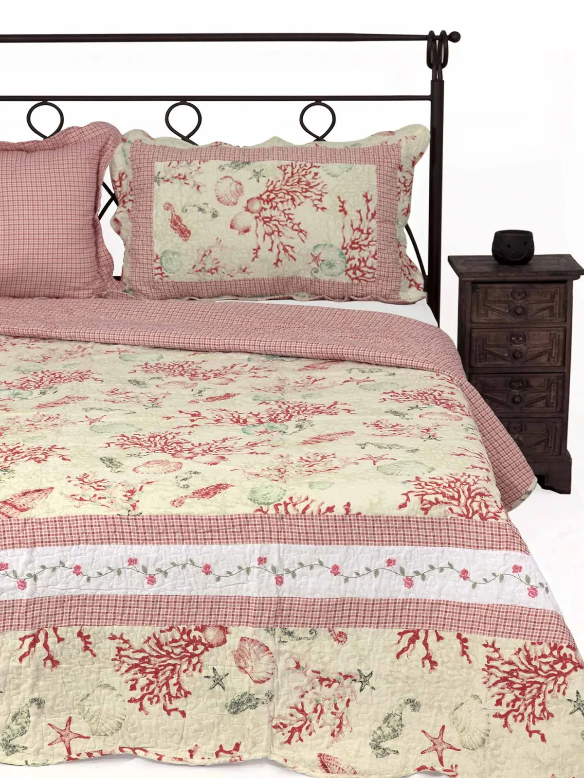 ΚΟΥΒΕΡΛΙ σετ (220cm x 240cm + 2 x 50cm x 70cm) 1017 ρόζ