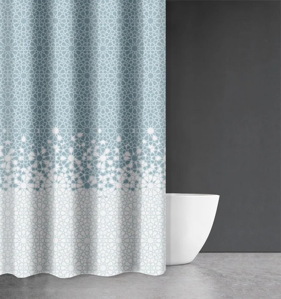 Κουρτίνα Μπάνιου Abstract Des 117 Sky με Κρίκους 