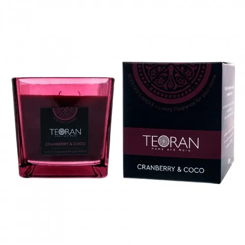 Αρωματικο κερί Cranberry Coco τετράγωνο 210 γρ - Τετράγωνο 210gr