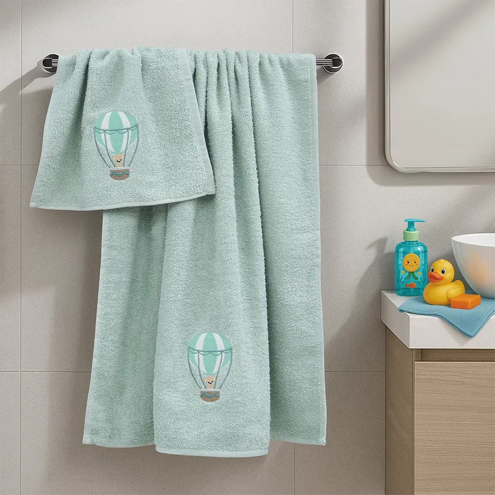 LINO Σετ Πετσέτες Παιδικές 2 τμχ (50x90,70x140) Paloncino Μέντα