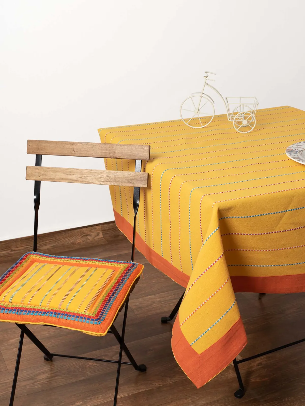 τραπεζομάντηλα (140cm x 180cm)  moda κίτρινο ριγέ φάσα