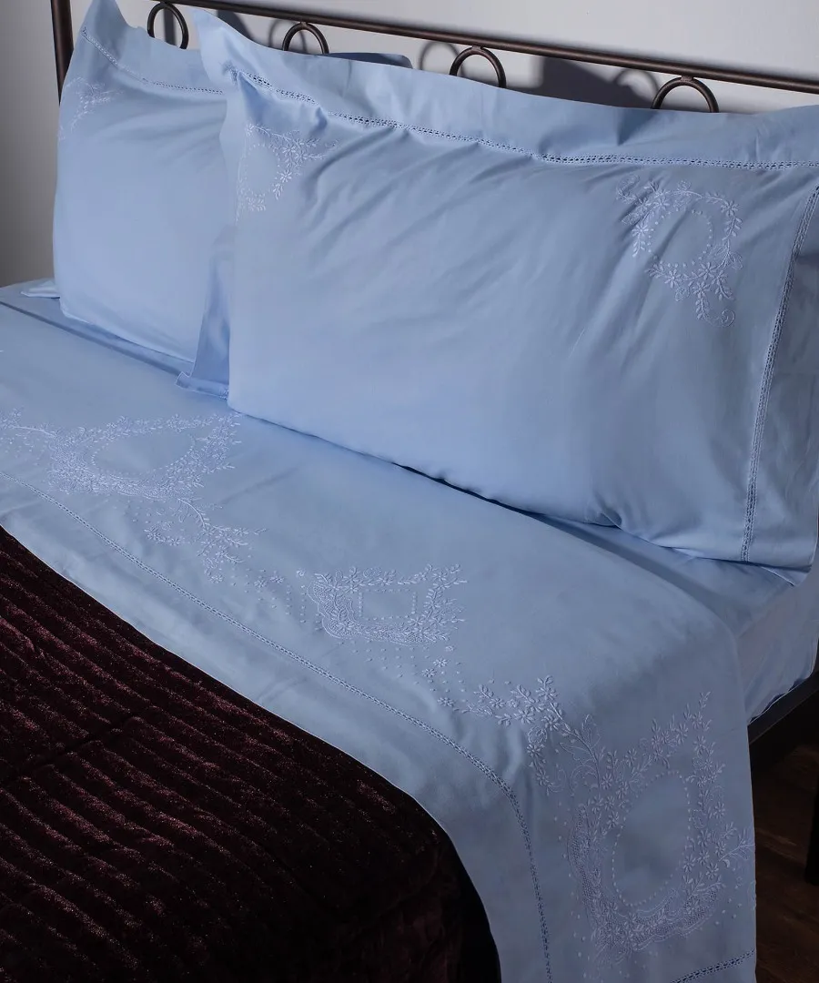 ΧΕΙΡΟΠΟΙΗΤΟ ΣΕΝΤΟΝΙ 624 ΤΕΣΣΑΡΩΝ ΤΕΜΑΧΙΩΝ (225CM X 270CM) σιέλ