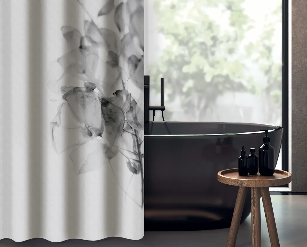 Κουρτίνα Μπάνιου Des 118 Grey με Κρίκους 