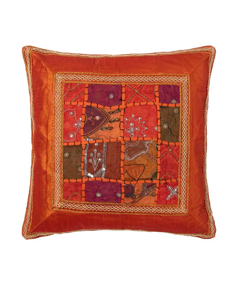 Μαξιλαροθήκη antic με φάσα (65cm x 65cm) πορτοκαλί