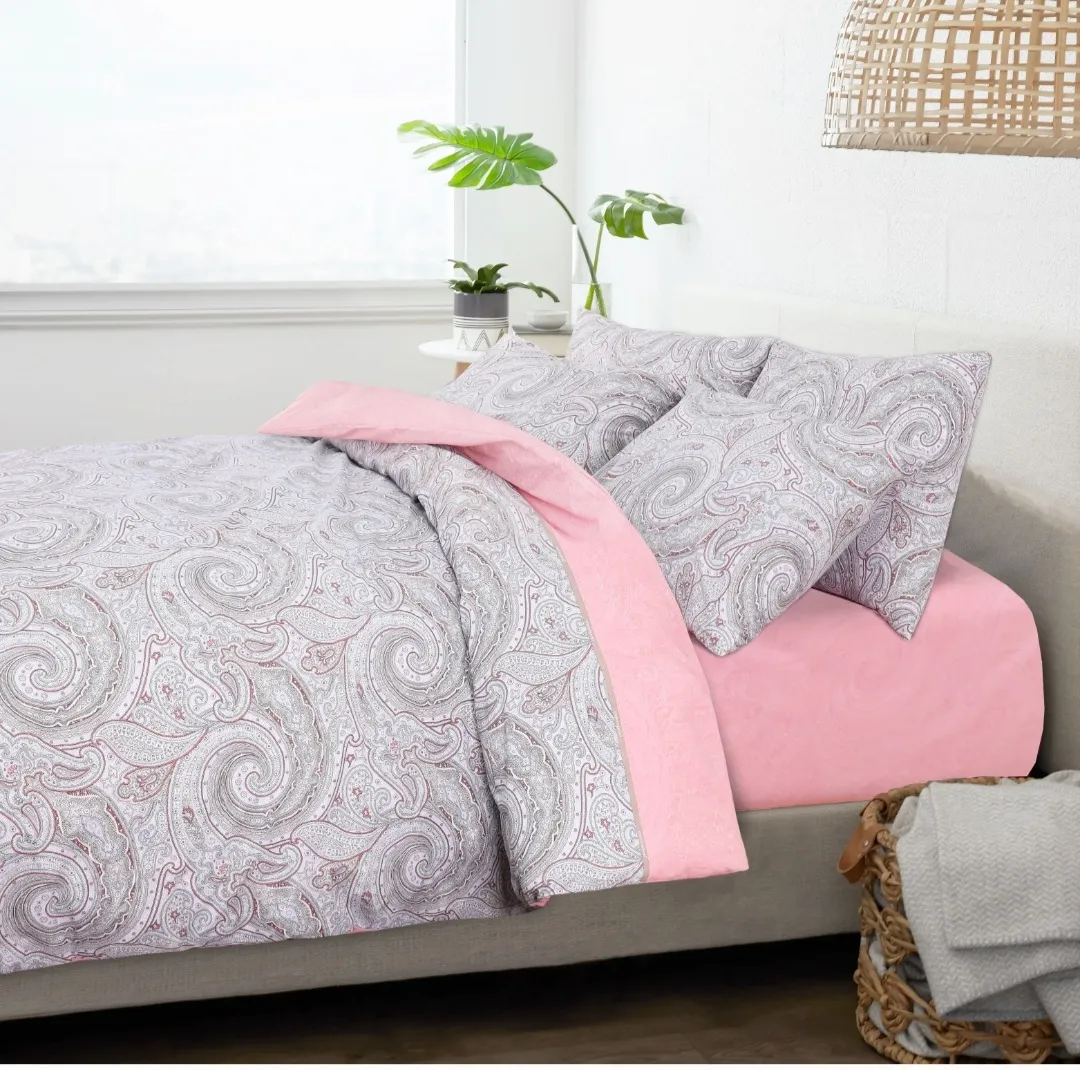 ΝΕΧΤ 3190  ΠΑΠΛΩΜΑ 100%CΟΤ ΡΕRCΑLΕ ΡΟΖ 240Χ240 3 ΤΕΜ