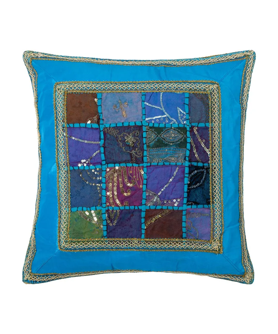 Μαξιλαροθήκη antic με φάσα (45cm x 45cm) σιέλ