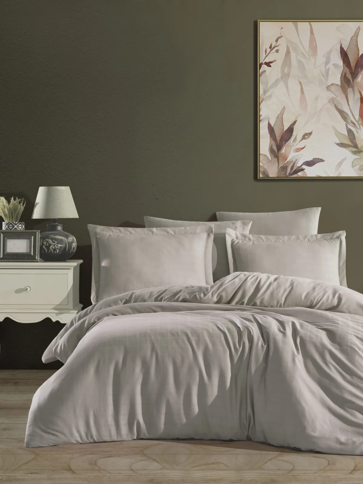 ΝΕΧΤ 3218 ΣΕΤ ΠΑΠΛΩΜΑ 100%CΟΤ SΑΤΙΝ SQUΑRΕ 220Χ240 4ΤΕΜ - Stone