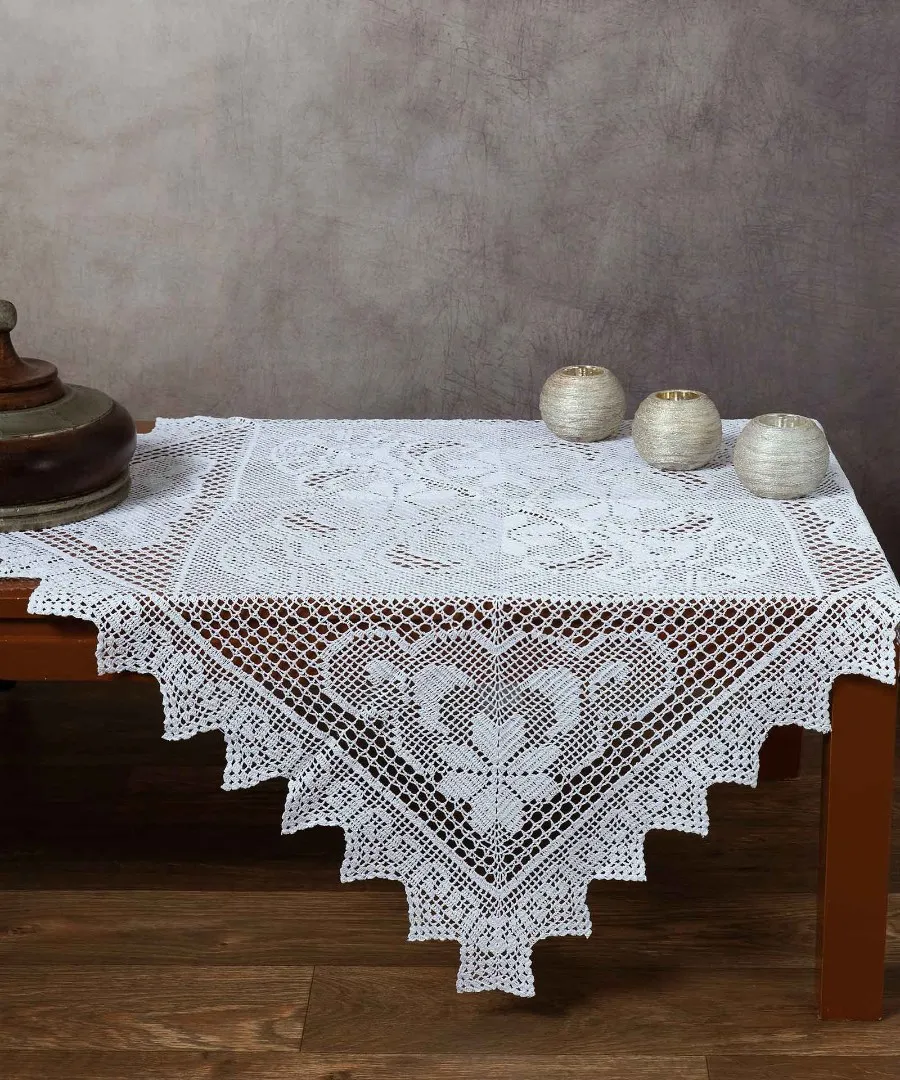 Χειροποίητο μερσεριζέ πλεκτό καρέ 103 (90cm x 90cm) λευκό