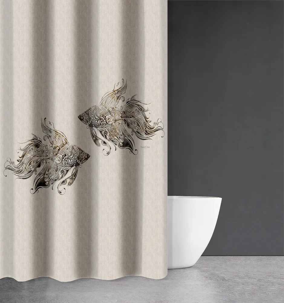 Κουρτίνα Μπάνιου Seawater Des 622 με Κρίκους 