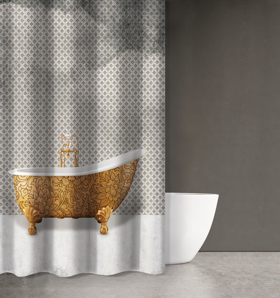 Κουρτίνα Μπάνιου Abstract Des 105 με Κρίκους 