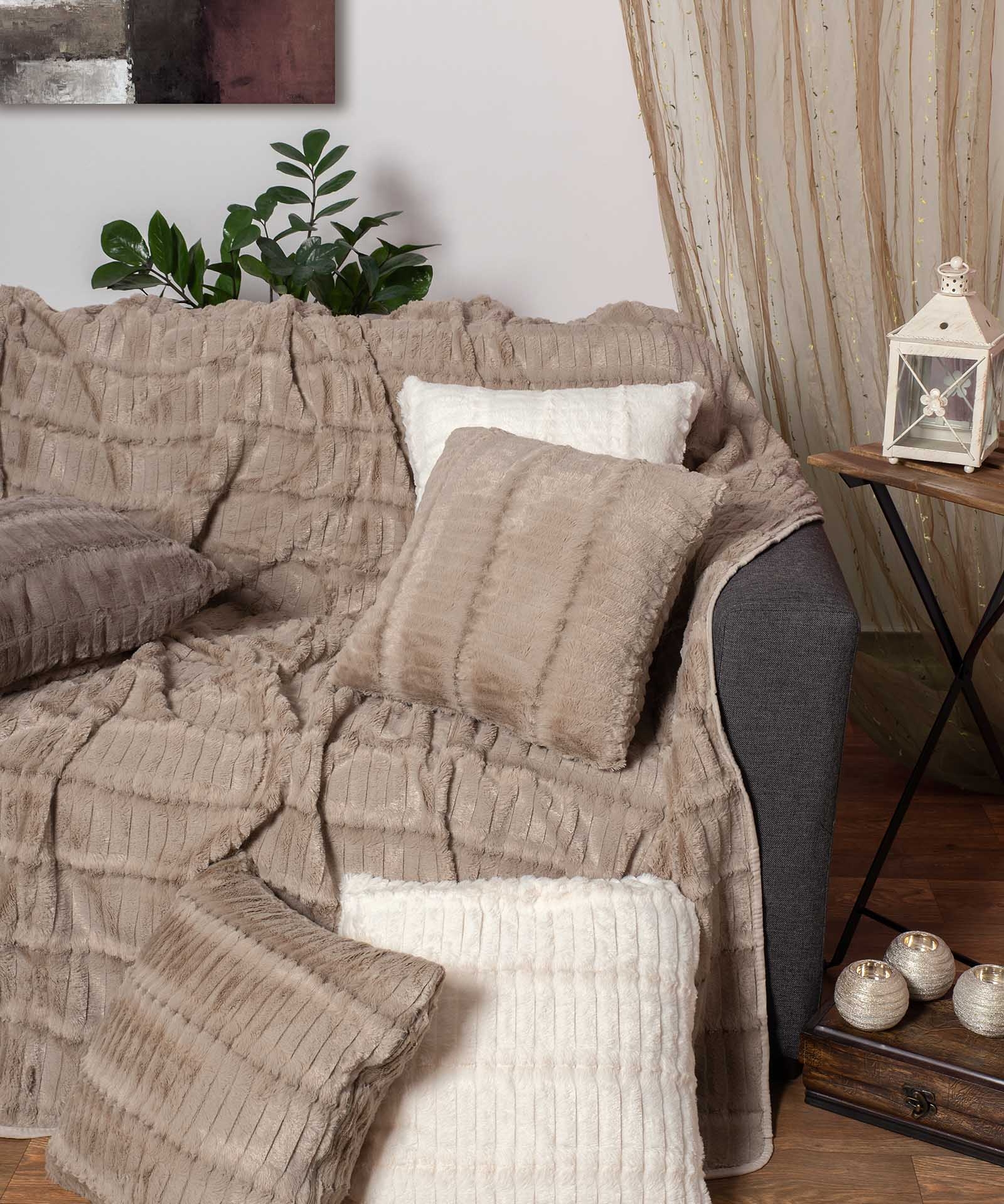 ΡΙΧΤΑΡΙΑ stripe (180cm x 180cm) μπέζ