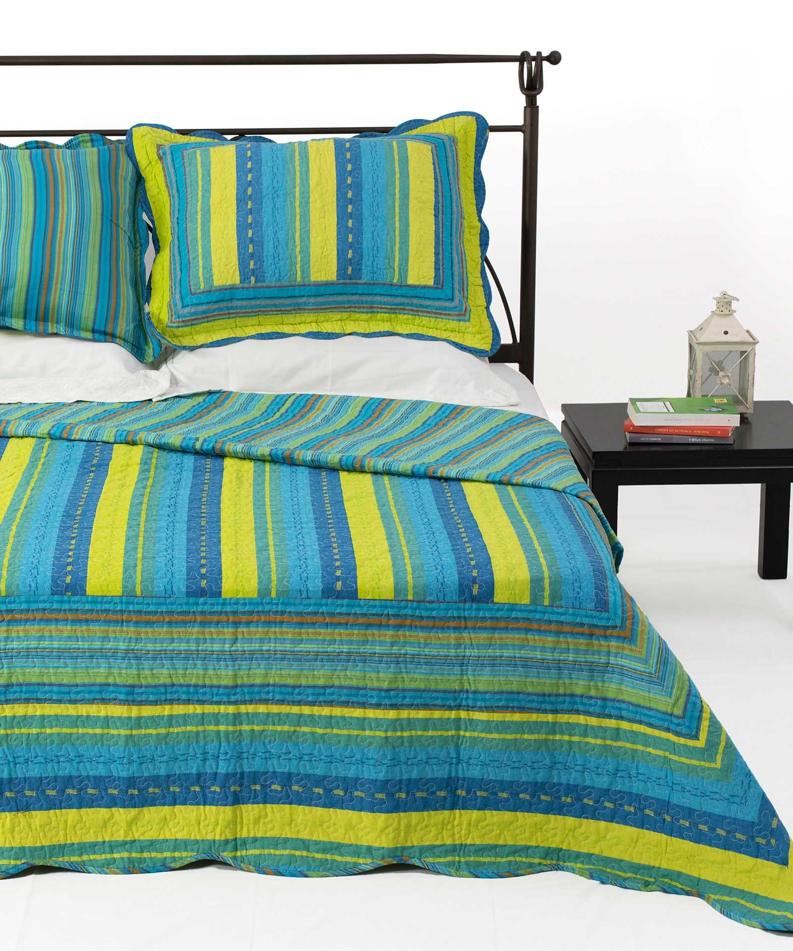 ΚΟΥΒΕΡΛΙ  σετ (220cm x 240cm + 2 x 50cm x 70cm) 8013 μπλέ