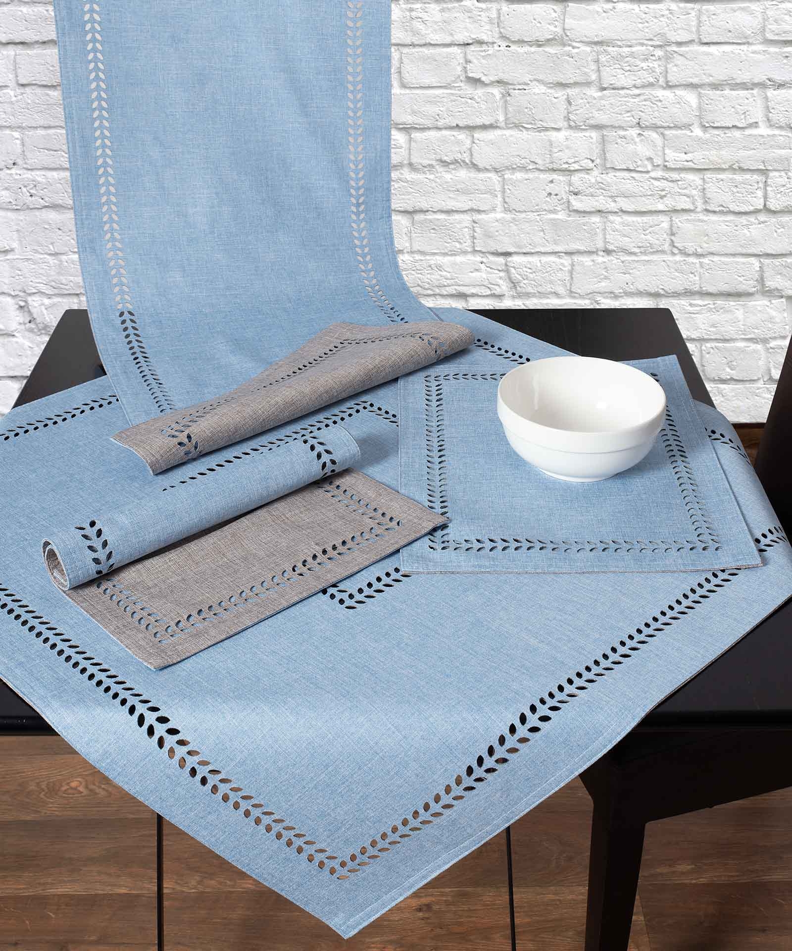 καρέ (90cm x 90cm) bg18 σιέλ/γκρι