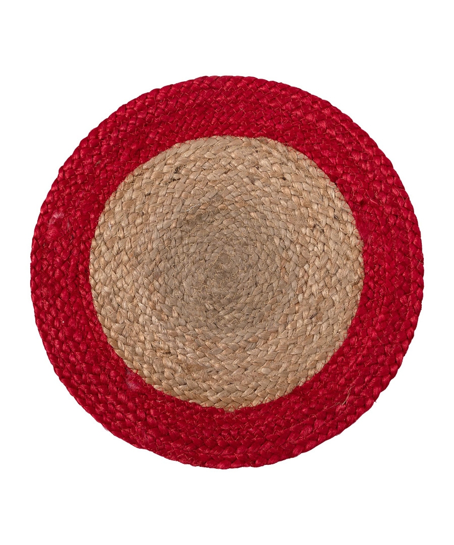 Σουπλά γιούτα (38cm) natural/red