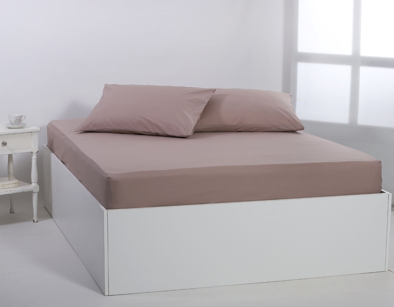 Βαμβακερό σεντόνι essentials (165cm x 200cm + 35cm) mashroom