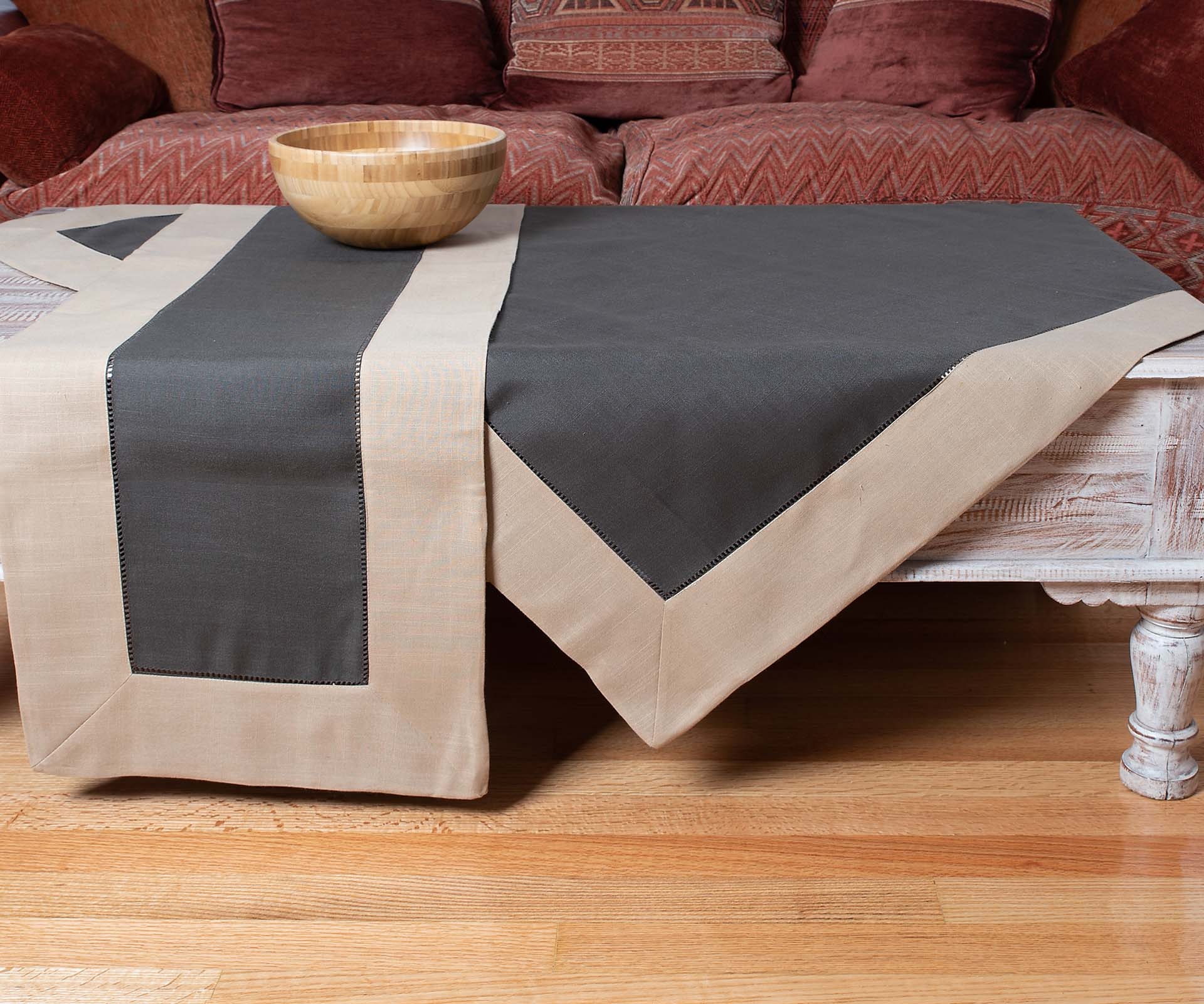 τραπεζομάντηλα (160cm x 220cm)  bg17 μπεζ/καφέ