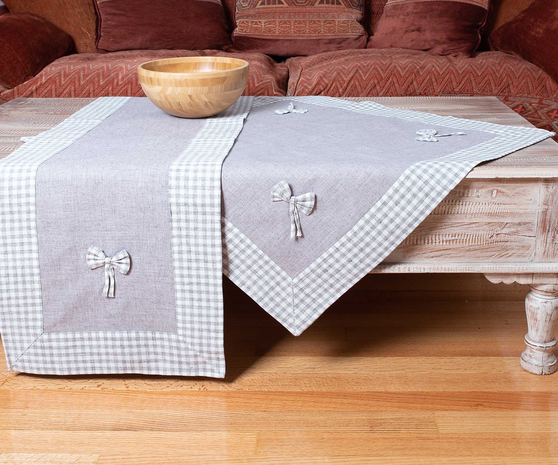 τραπεζομάντηλα (140cm x 180cm) bow γκρι