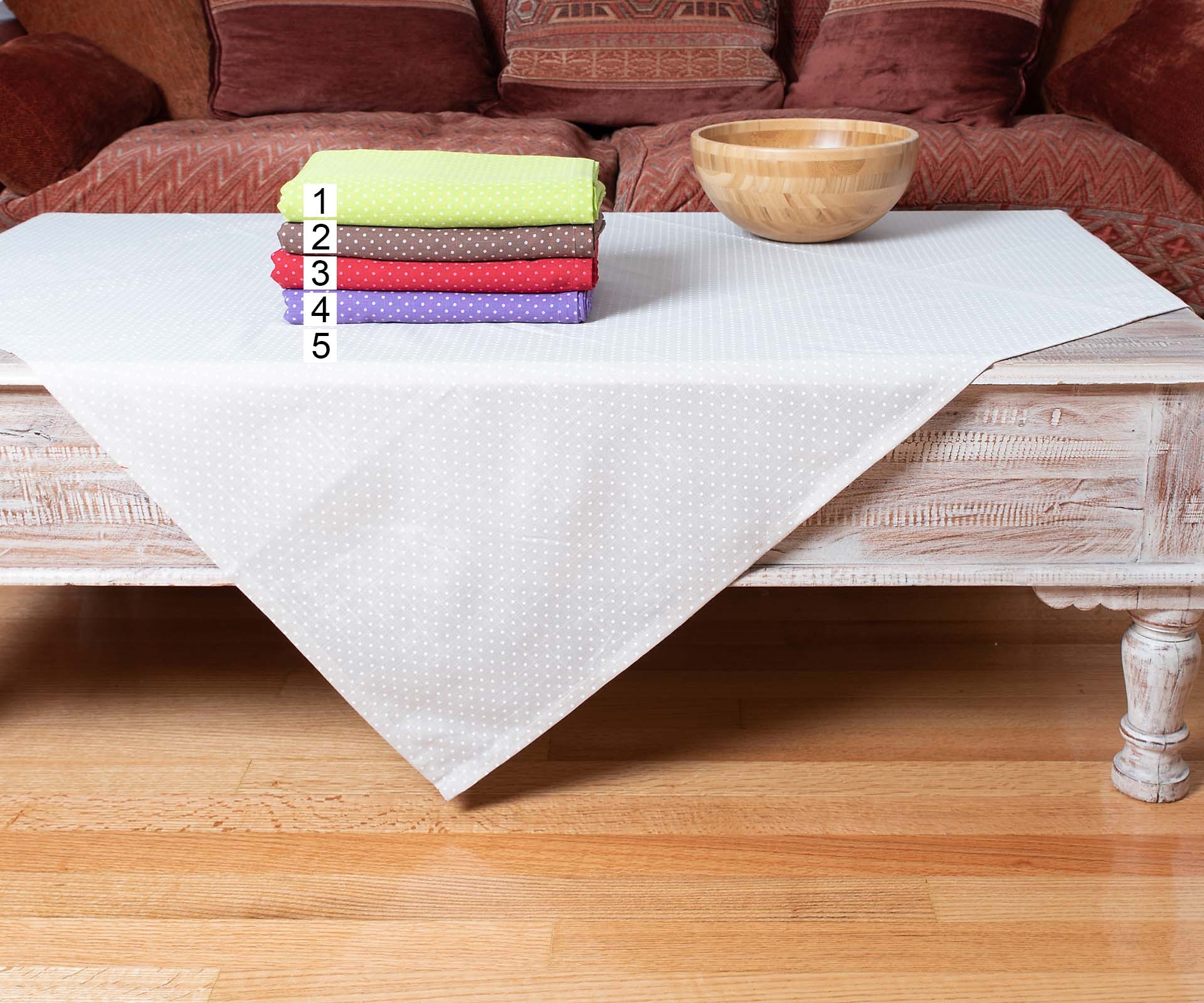 τραπεζομάντηλα (160cm x 250cm) πουά μπεζ