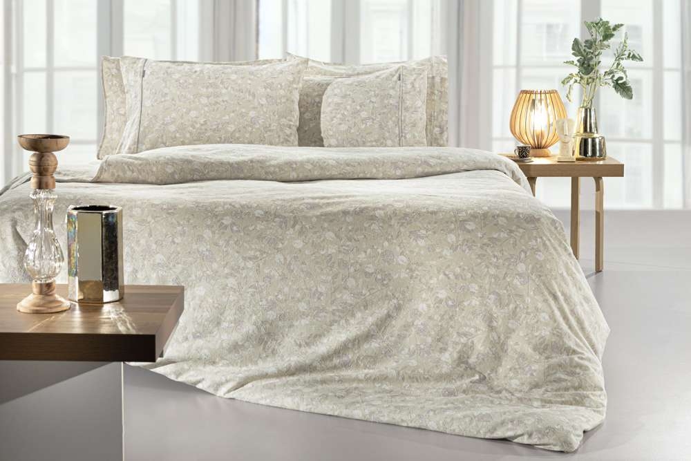 Σετ 3τμχ Παπλωματοθήκη Elodie Natural Flaneel 