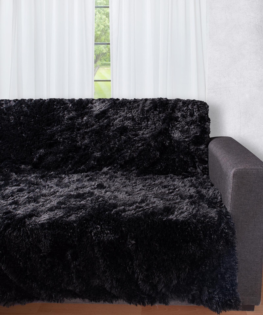 Διακοσμητικό μαλλιαρό ριχτάρι 5336 (145cm x 195cm) μαύρο