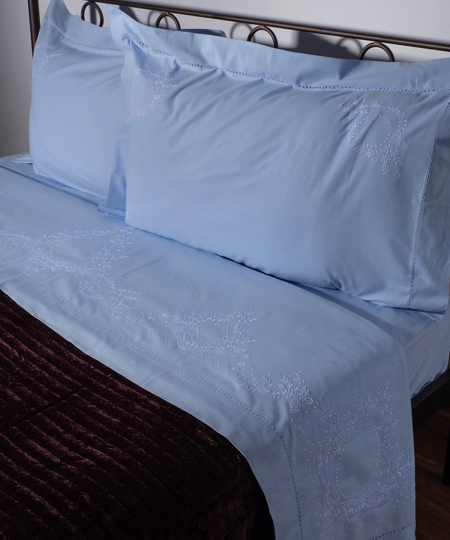 ΧΕΙΡΟΠΟΙΗΤΟ ΣΕΝΤΟΝΙ 624 ΤΕΣΣΑΡΩΝ ΤΕΜΑΧΙΩΝ (225CM X 270CM) σιέλ