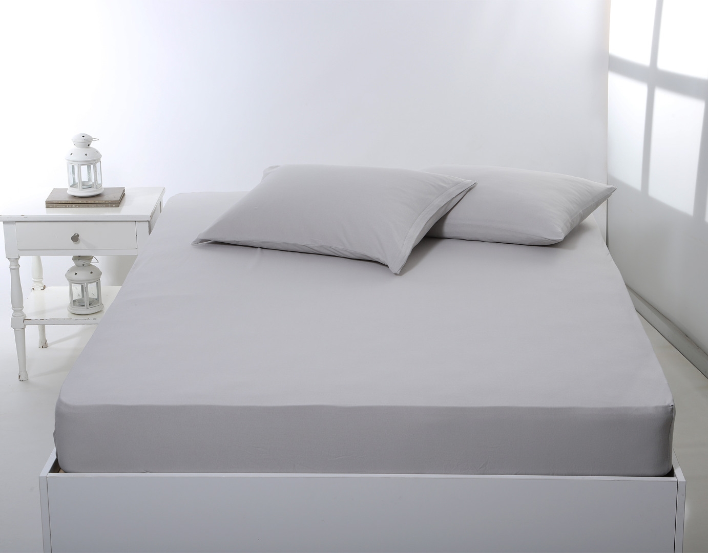 Σεντόνι με λάστιχο jersey (180cm x 200cm + 35cm) light grey