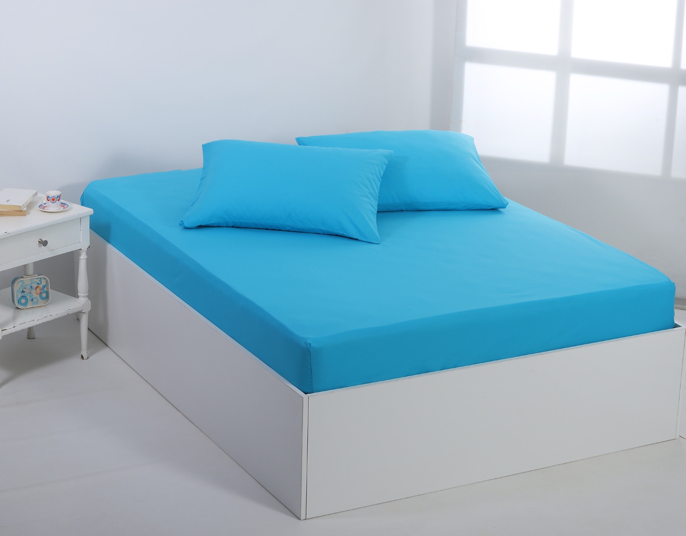 Βαμβακερό σεντόνι essentials (125cm x 200cm + 35cm) river blue