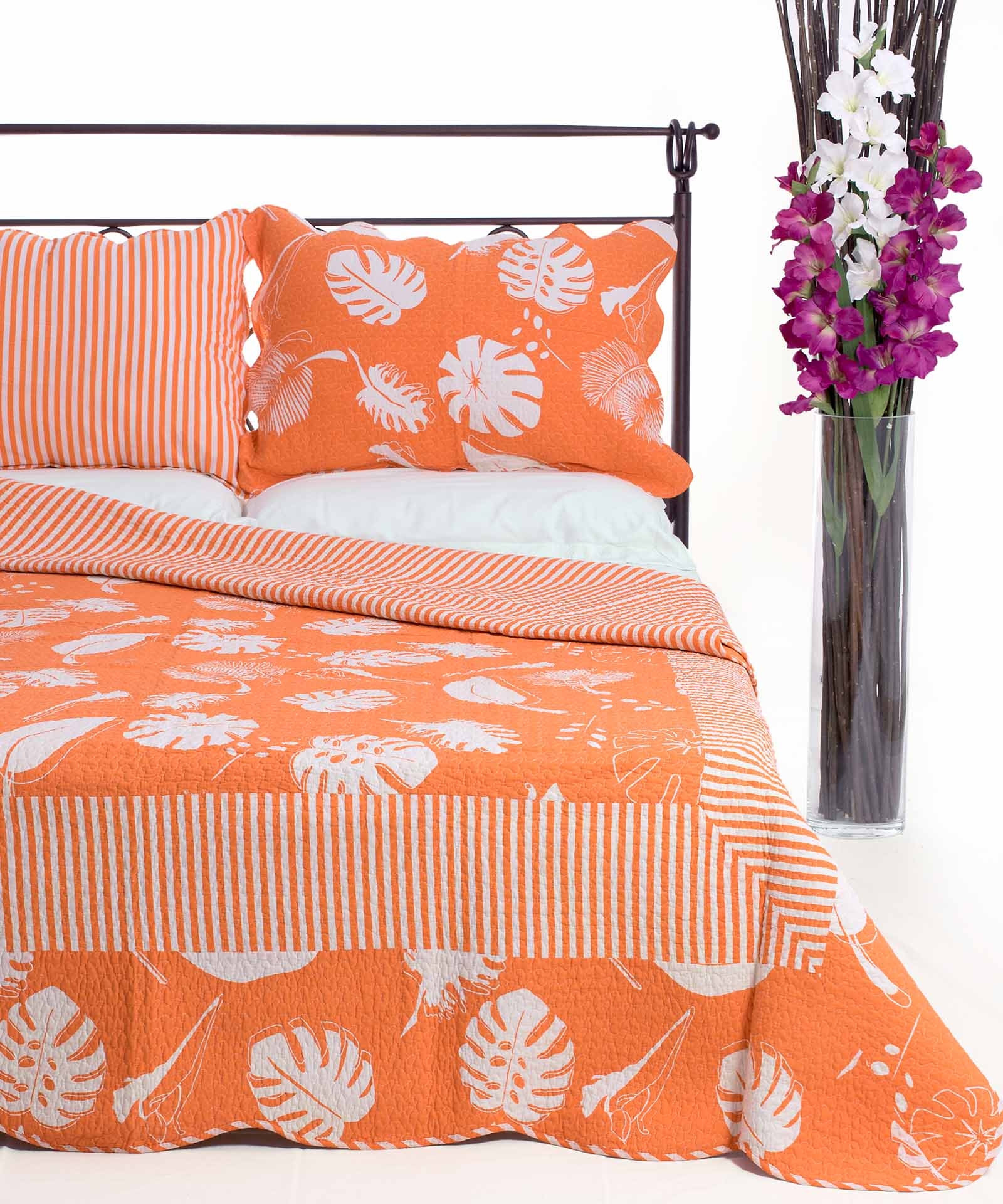 ΚΟΥΒΕΡΛΙ σετ( 220cm x 240cm + 2 x 50cm x 70cm) 350 πορτοκαλί