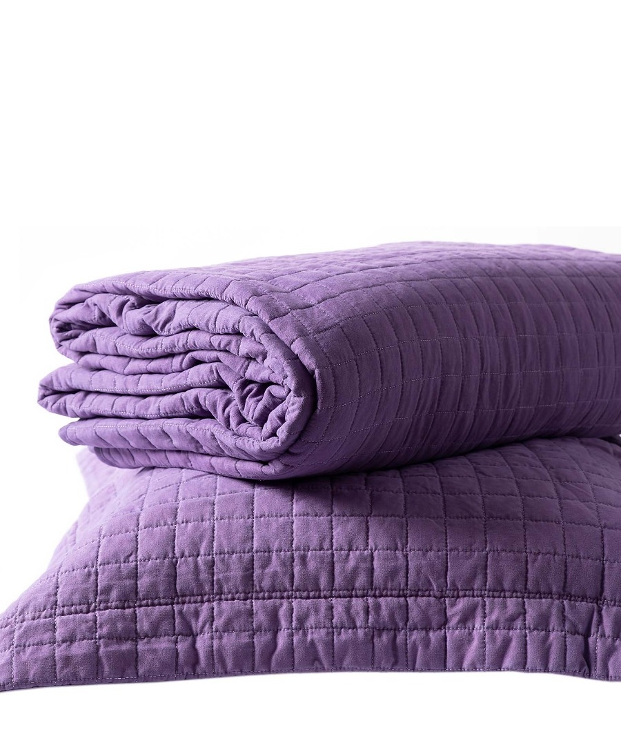 ΚΟΥΒΕΡΛΙ σετ (220cm x 240cm + 2 x 50cm x 70cm) STONEWASHED PURPLE