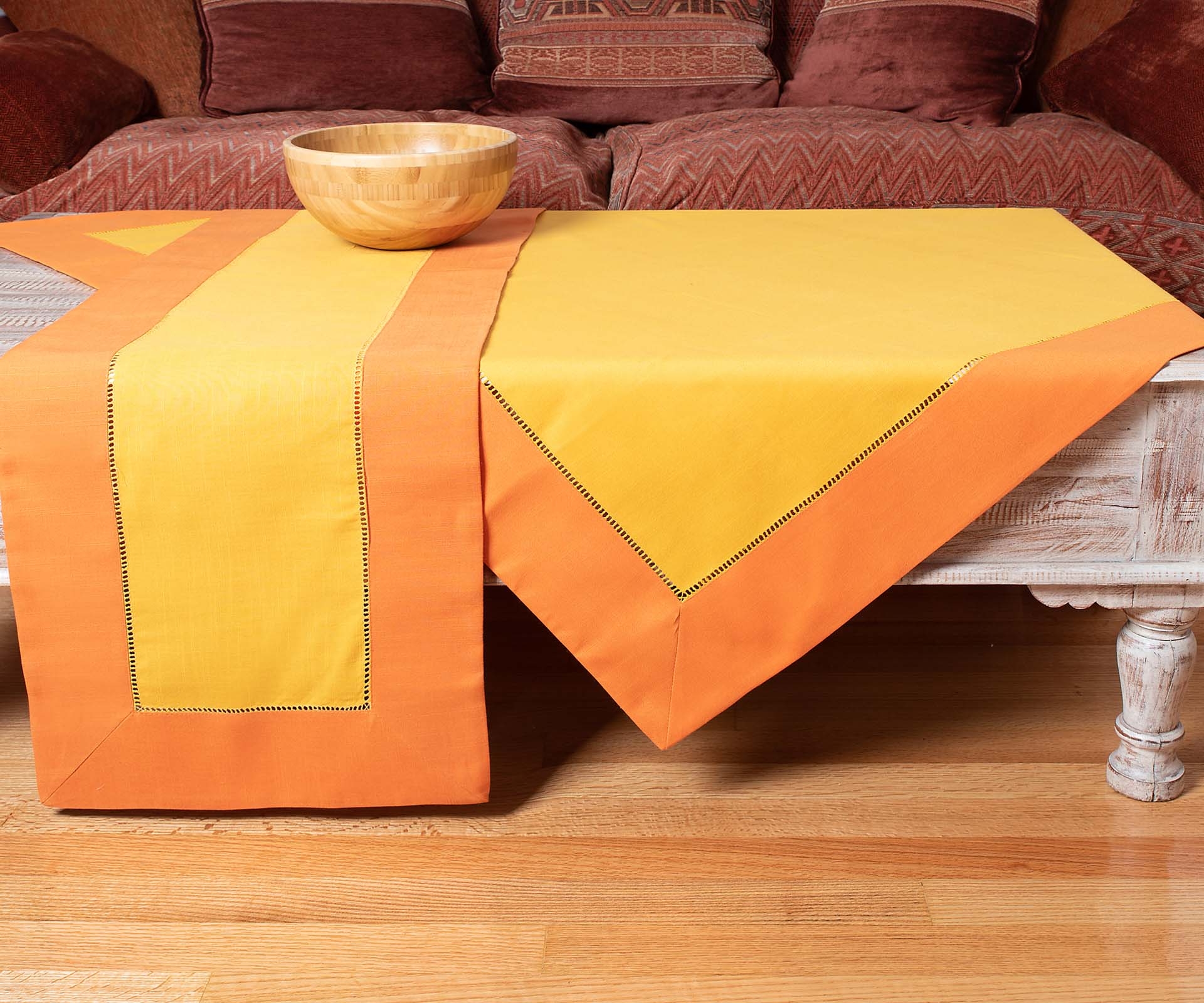 τραπεζομάντηλα (160cm x 250cm)  bg17 κροκί/ώχρα