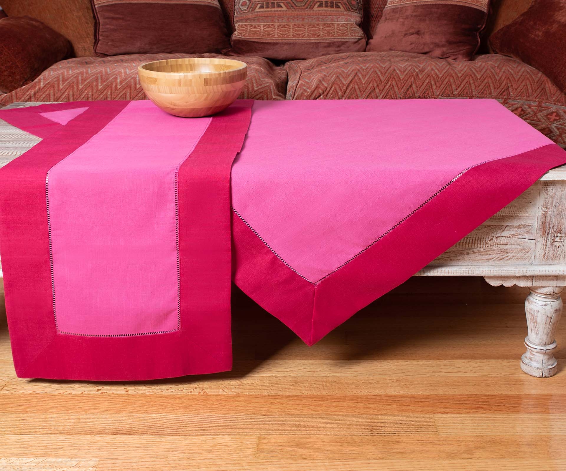 τραπεζομάντηλα (160cm x 220cm)  bg17 φούξια/ανοιχτό μωβ