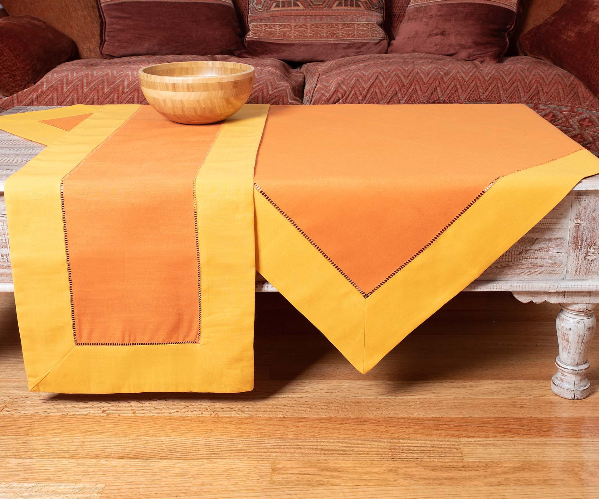 τραπεζομάντηλα (140cm x 180cm) bg17 ώχρα/κροκί