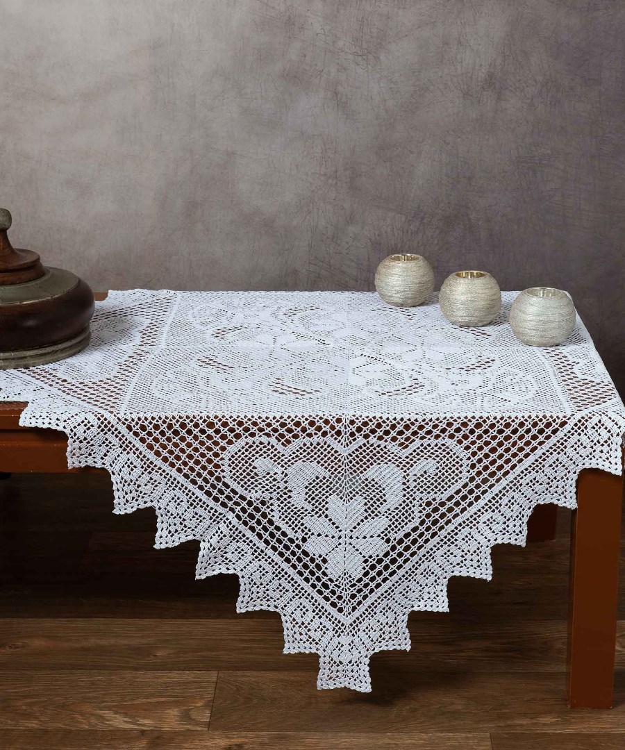 Χειροποίητο μερσεριζέ πλεκτό καρέ 103 (90cm x 90cm) λευκό