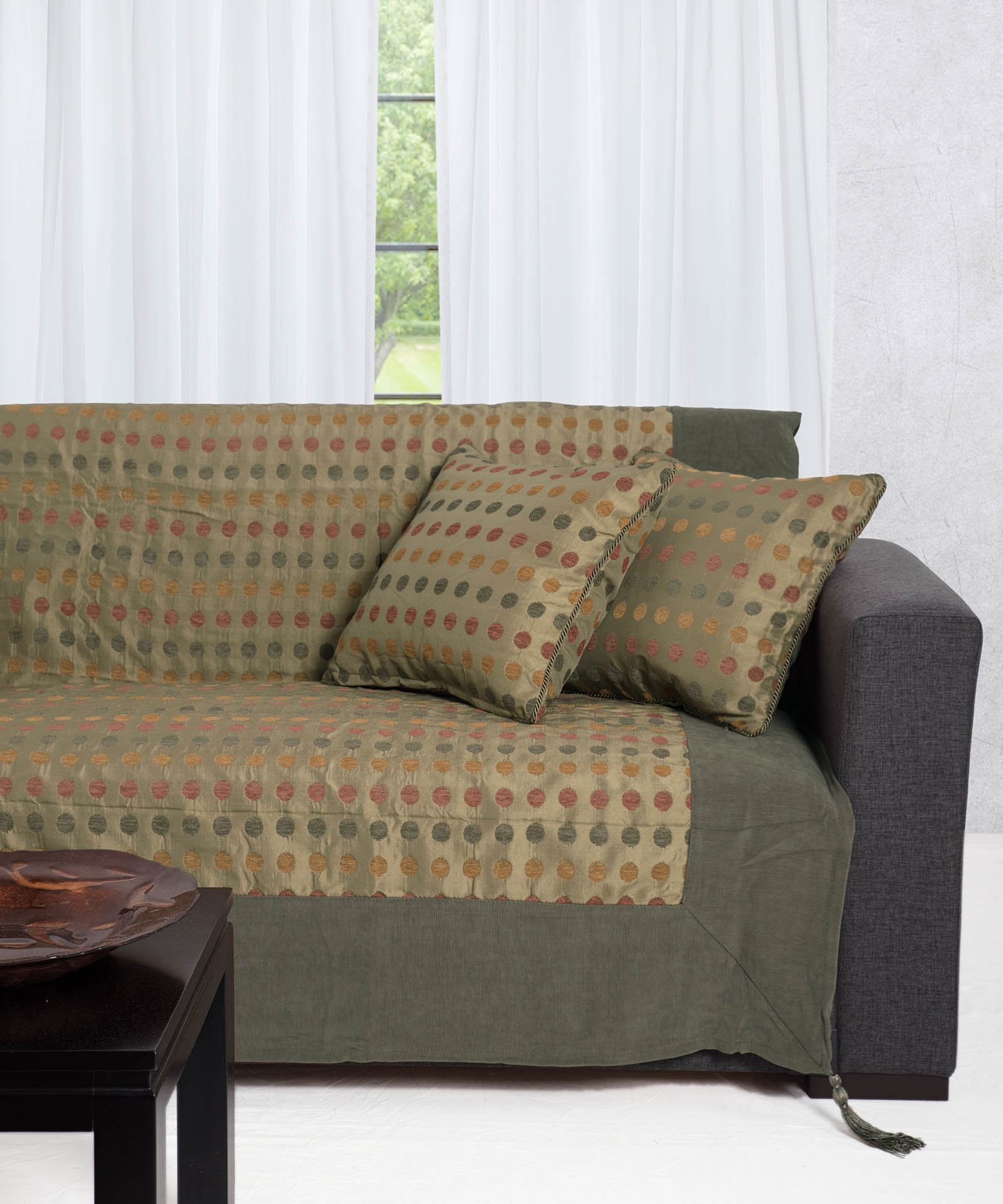 ΡΙΧΤΑΡΙΑ 602 πουά (180cm x 180cm / 180cm x 250cm / 180cm x 300cm) πράσινο