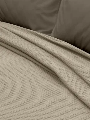 LINO Κουβέρτα Ημίδιπλη (170x240) Πικέ Cocoon Μόκα