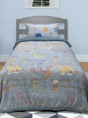 LINO ΚΟΥΒΕΡΤΑ FLEECE SHERPA ΦΩΣΦΟΡΙΖΕ VOLCANO GREY-CIEL 160X220