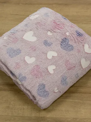 LINO ΚΟΥΒΕΡΤΑ FLEECE ΦΩΣΦΟΡΙΖΕ HERZ PINK 160X220