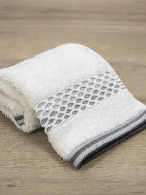 LINO Πετσέτα Χεριών (30x50) Igalo Λευκό/Ασημί