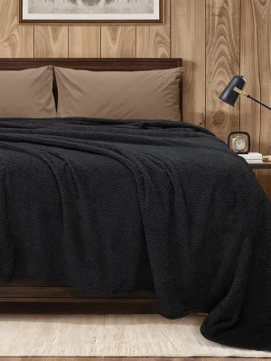 LINO Κουβέρτα Υπέρδιπλη (220x240) Fleece Napnest Μαύρο