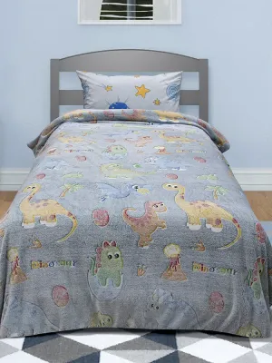 LINO ΚΟΥΒΕΡΤΑ FLEECE ΦΩΣΦΟΡΙΖΕ VOLCANO GREY-CIEL 160X220