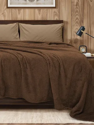 LINO Κουβέρτα Υπέρδιπλη(220x240) Fleece Napnest Καφέ